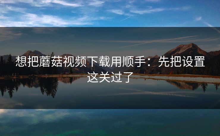 想把蘑菇视频下载用顺手：先把设置这关过了  第1张