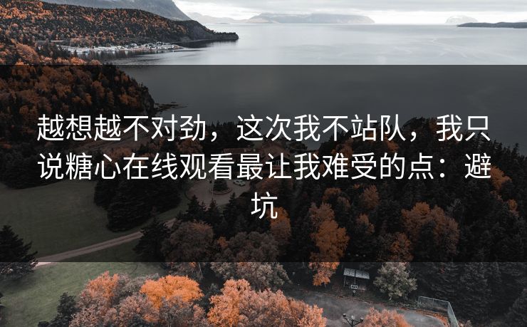 越想越不对劲，这次我不站队，我只说糖心在线观看最让我难受的点：避坑  第1张