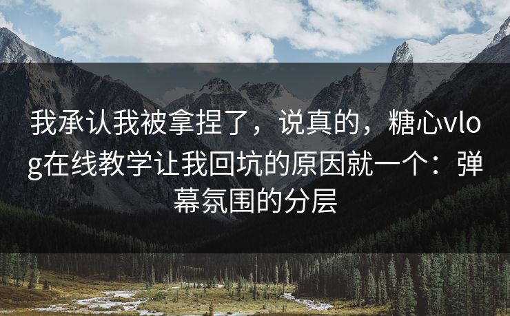 我承认我被拿捏了，说真的，糖心vlog在线教学让我回坑的原因就一个：弹幕氛围的分层