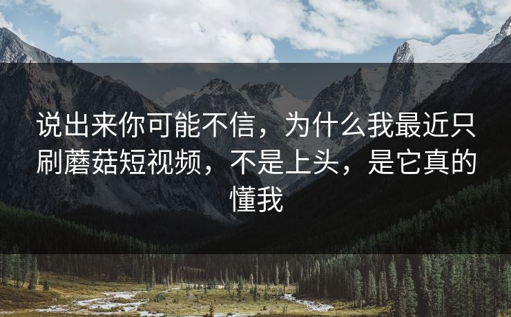 说出来你可能不信，为什么我最近只刷蘑菇短视频，不是上头，是它真的懂我  第1张