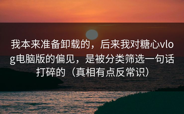 我本来准备卸载的，后来我对糖心vlog电脑版的偏见，是被分类筛选一句话打碎的（真相有点反常识）  第1张