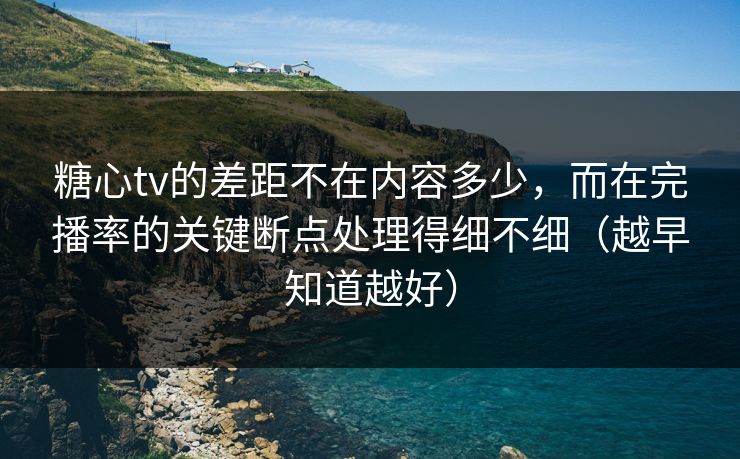 糖心tv的差距不在内容多少，而在完播率的关键断点处理得细不细（越早知道越好）