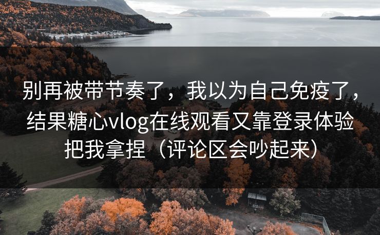 别再被带节奏了，我以为自己免疫了，结果糖心vlog在线观看又靠登录体验把我拿捏（评论区会吵起来）