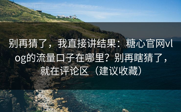 别再猜了，我直接讲结果：糖心官网vlog的流量口子在哪里？别再瞎猜了，就在评论区（建议收藏）